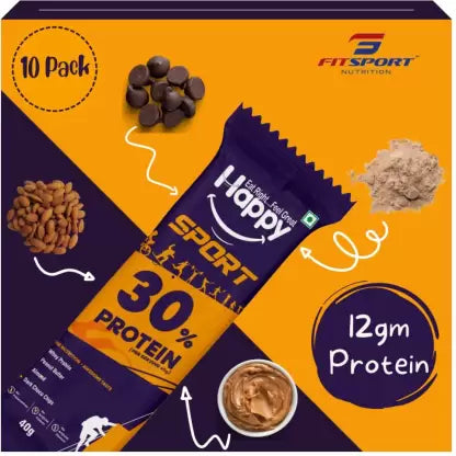 Happy Sport - 12g Protein - Whey Protein, Peanut Butter, Dark Choco Chips