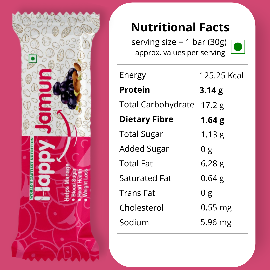 Happy Jamun Nutrition Bar - Excellent Weight and Glucose level management